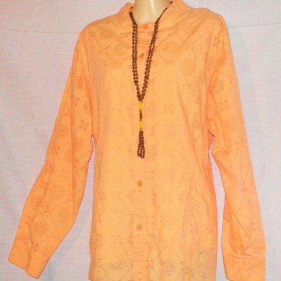 Alfred Dunner 18W Yellow Twinset 2 Piece Top Button Blouse Stretch Knit Top H639 - Picture 3 of 7
